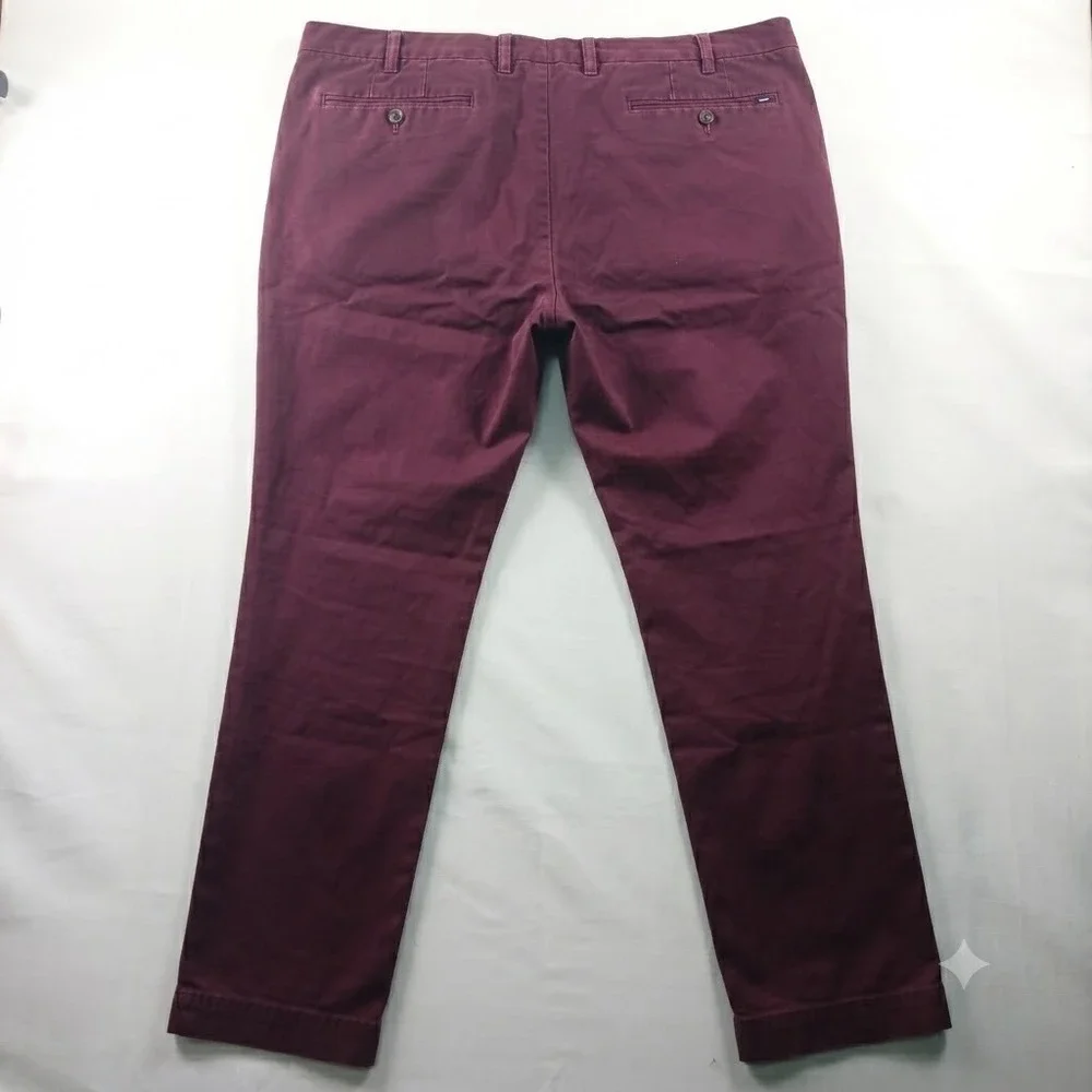 Polo Ralph Lauren Mens Stretch Slim Fit Chino Pants Burgundy Maroon 40x30